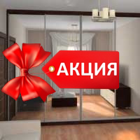 акция на шкаф с зеркальной дверью